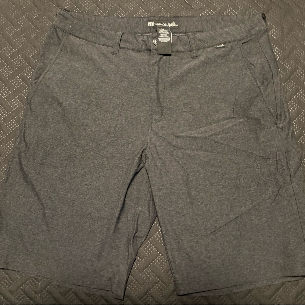 Travis Mathew Charcoal Flat Front Shorts